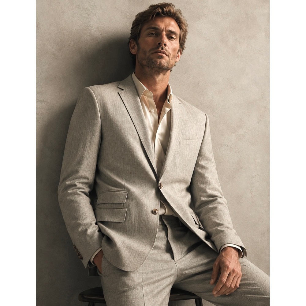 BOSS Hugo Boss Mens 40R Silk‎ Wool Blazer Grey The Sweet2/Sharp2 Sport Coat